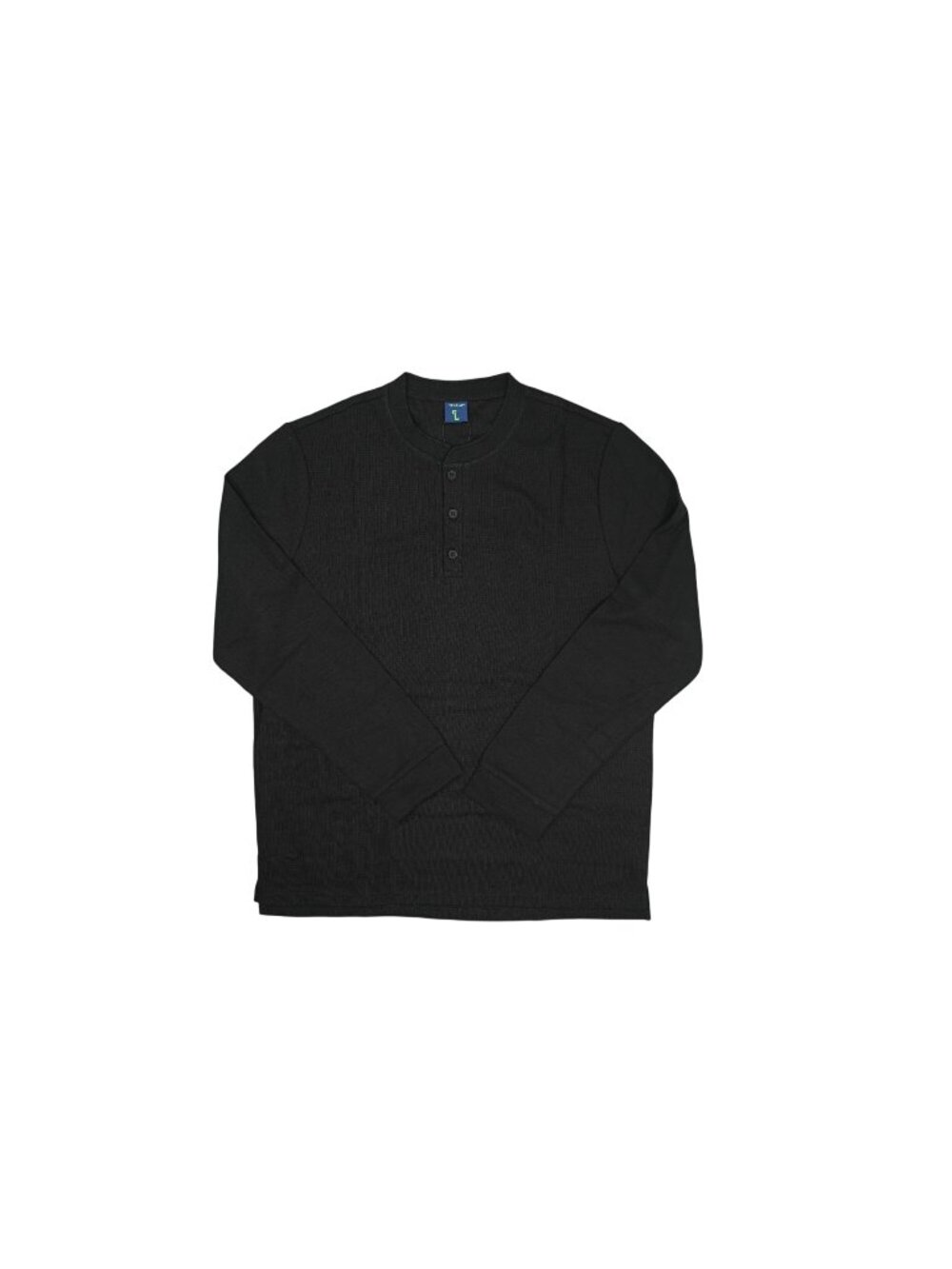 ZengJo Henley Long Sleeve Shirt in Black